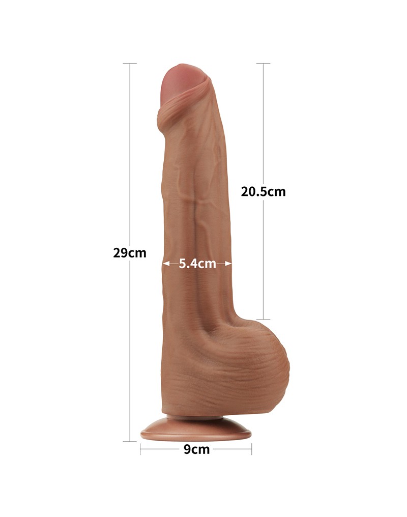 LoveToy - Sliding Skin Dildo 29 cm - Braun – Bild 3