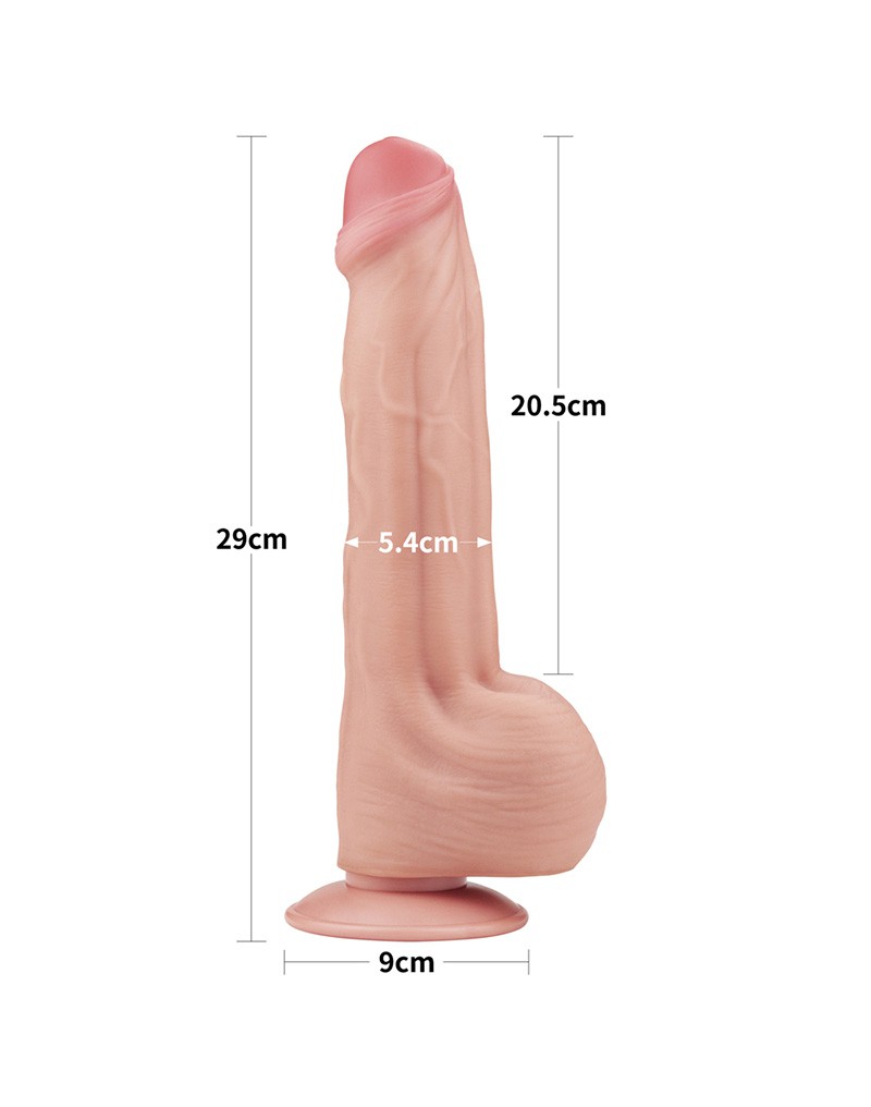LoveToy - Sliding Skin Dildo 29 cm - Nude – Bild 3