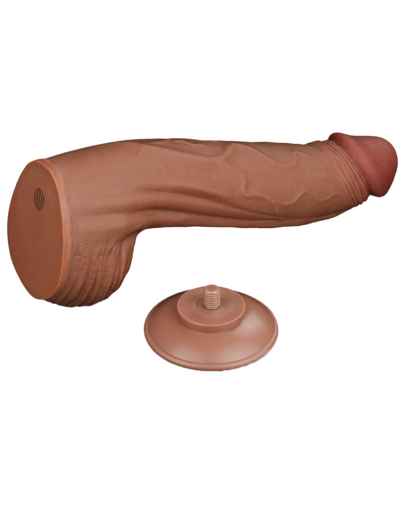 LoveToy - Sliding Skin Dildo 31 cm - Braun – Bild 7