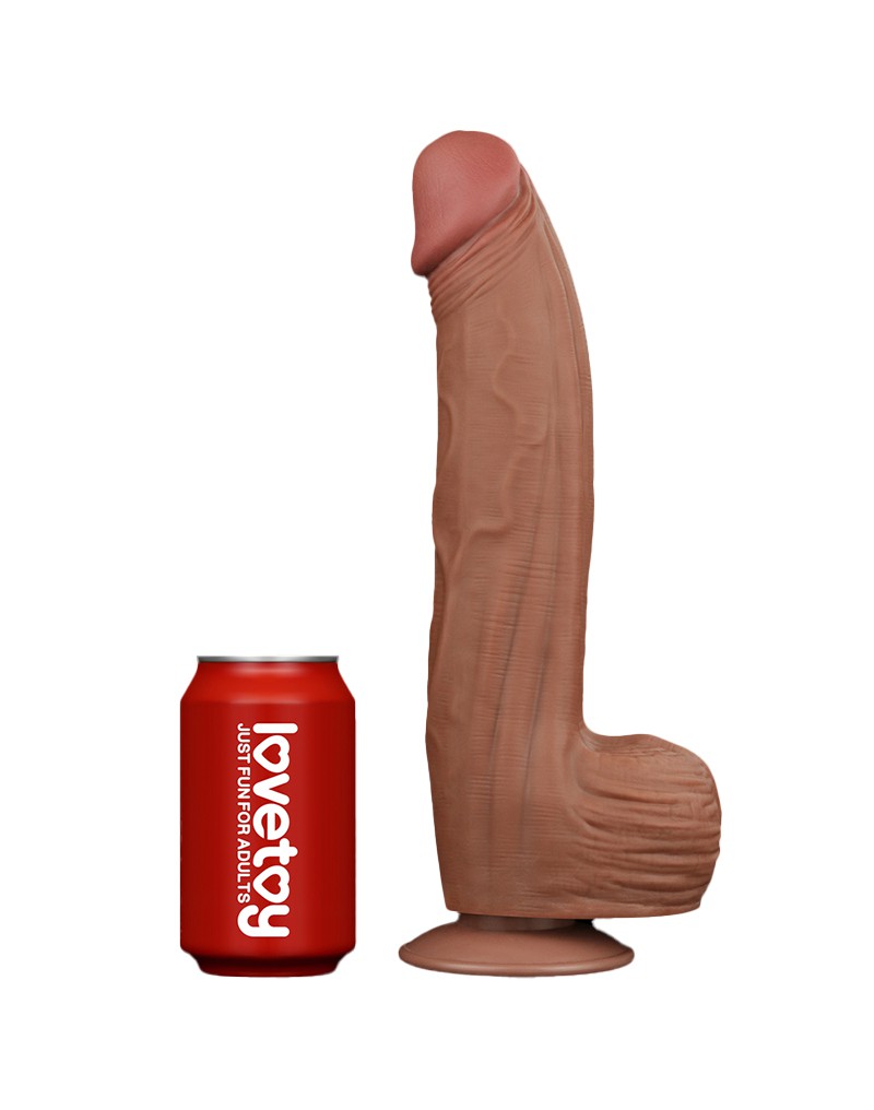 LoveToy - Sliding Skin Dildo 31 cm - Braun – Bild 12