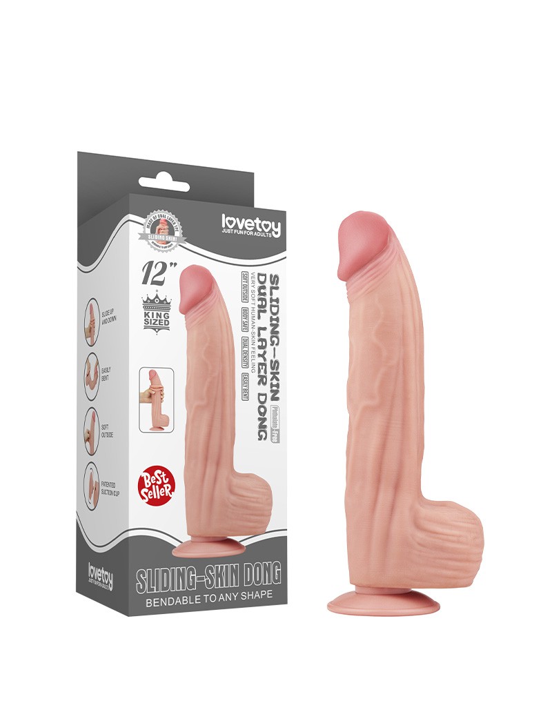 LoveToy – Sliding Skin Dildo 31 cm – Nude
