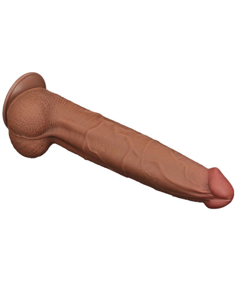 LoveToy - Sliding Skin Dildo 34 cm - Brown – Bild 4