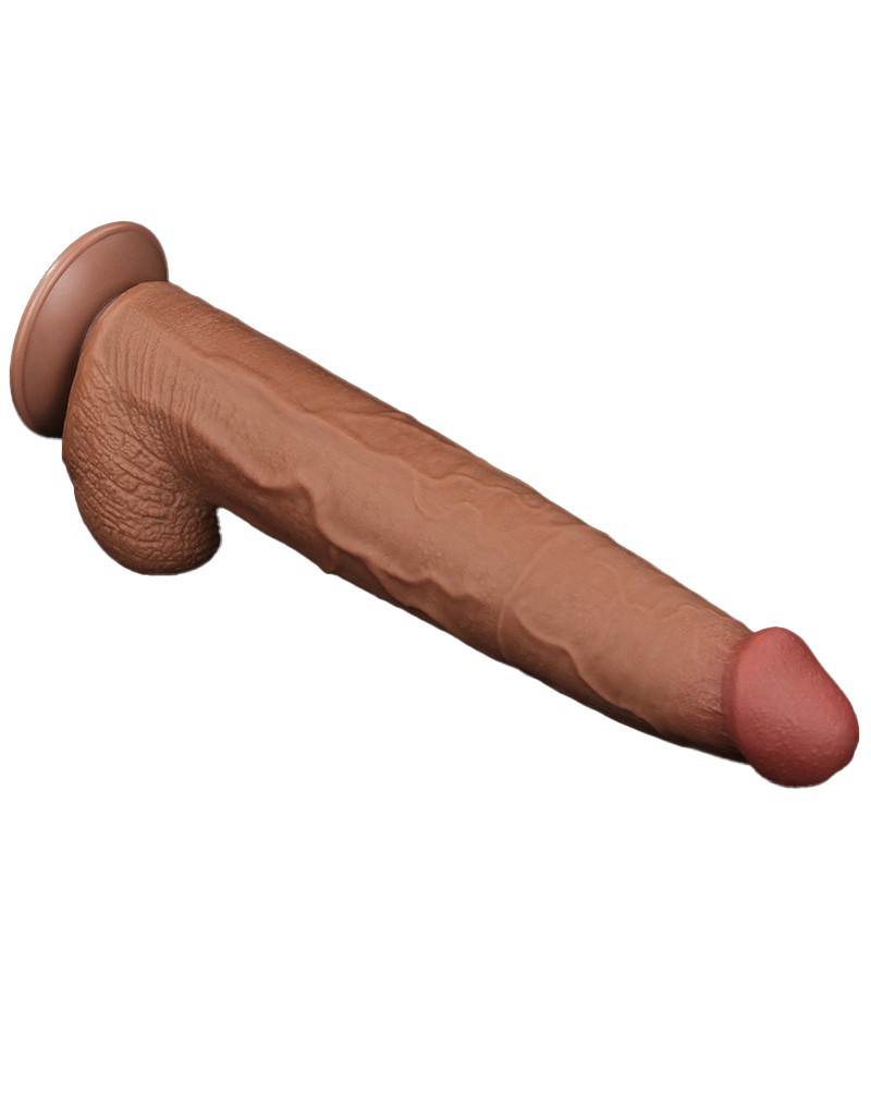 LoveToy - Sliding Skin Dildo 34 cm - Brown – Bild 6