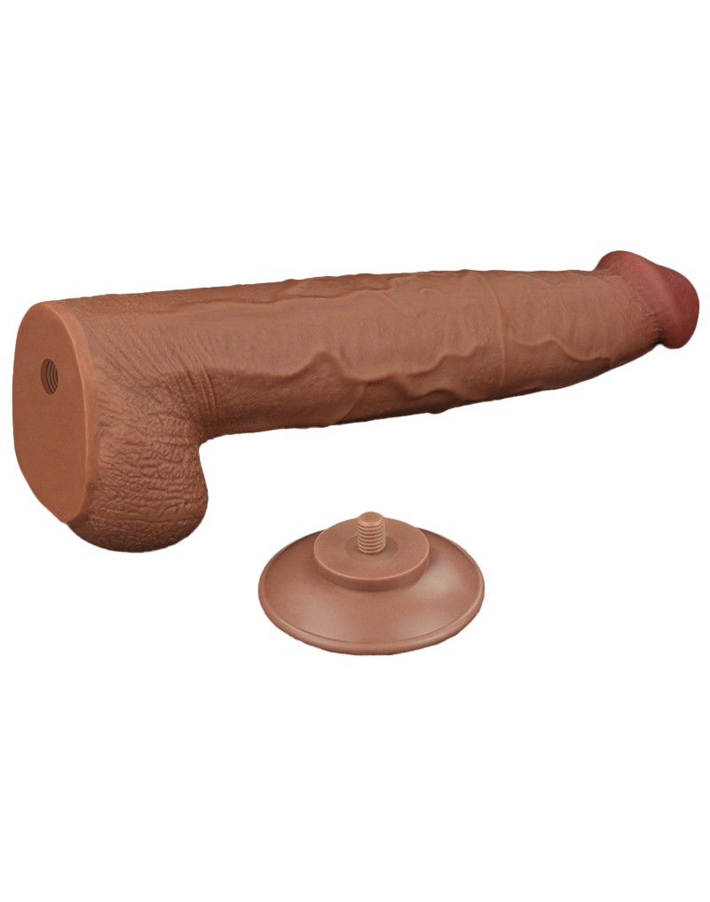 LoveToy - Sliding Skin Dildo 34 cm - Brown – Bild 7