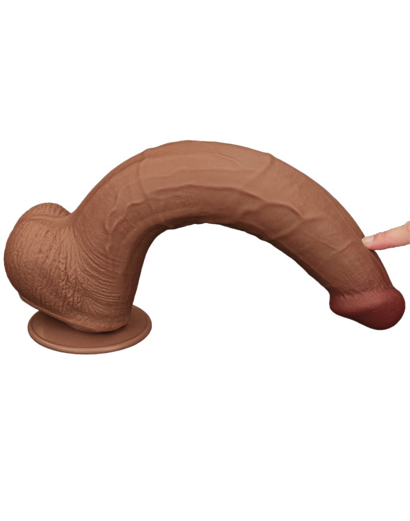LoveToy - Sliding Skin Dildo 34 cm - Brown – Bild 10
