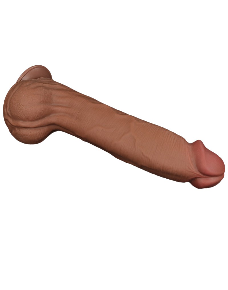 LoveToy - Sliding Skin Dildo 36 cm - Braun – Bild 4