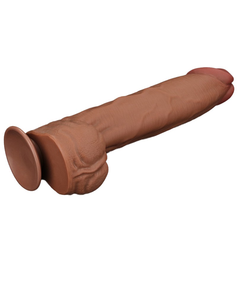 LoveToy - Sliding Skin Dildo 36 cm - Braun – Bild 5
