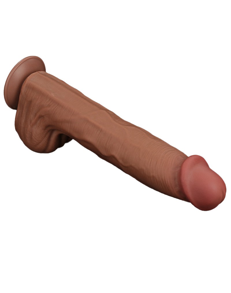 LoveToy - Sliding Skin Dildo 36 cm - Braun – Bild 6