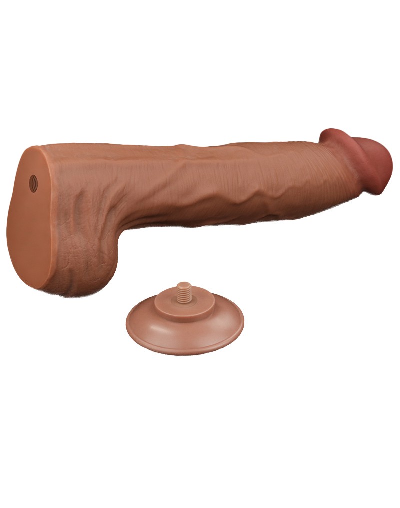 LoveToy - Sliding Skin Dildo 36 cm - Braun – Bild 8