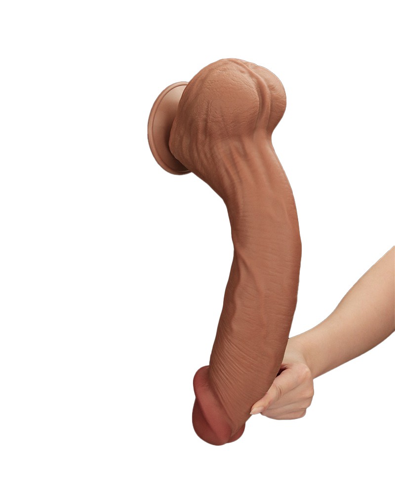 LoveToy - Sliding Skin Dildo 36 cm - Braun – Bild 13
