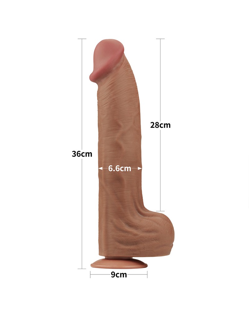 LoveToy - Sliding Skin Dildo 36 cm - Braun – Bild 3
