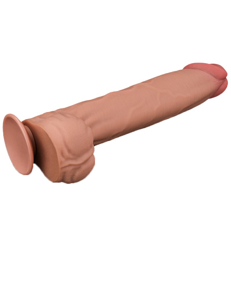 LoveToy - Sliding Skin Dildo 36 cm - Nude – Bild 4