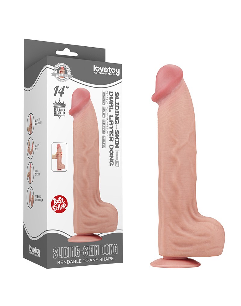 LoveToy – Sliding Skin Dildo 36 cm – Nude