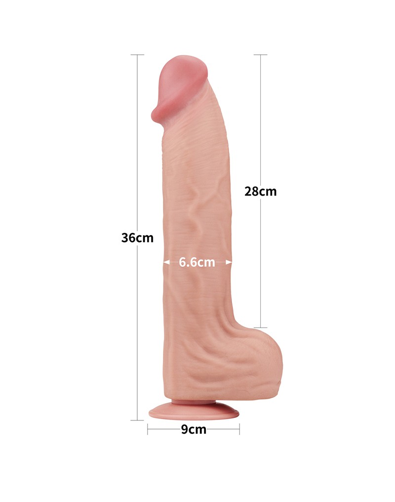LoveToy - Sliding Skin Dildo 36 cm - Nude – Bild 3