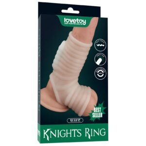 LoveToy - Wave Knights Ring - Vibrierende Penishülle - Weiß