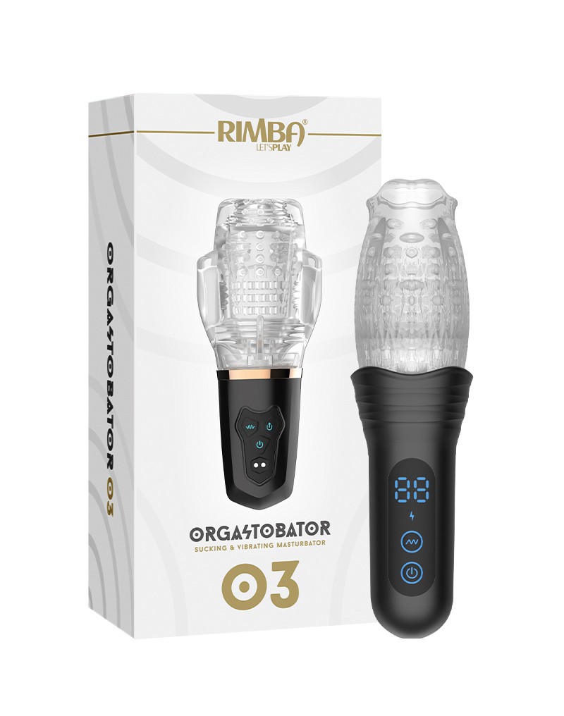Rimba Toys – Orgastobator 03 – Männlicher Masturbator – Schwarz & Transparent
