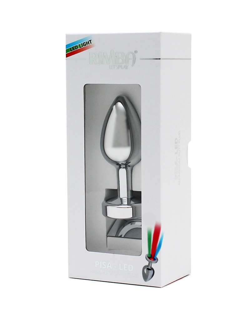 Rimba Toys – Pisa – Butt Plug mit LED Leuchten – Silber