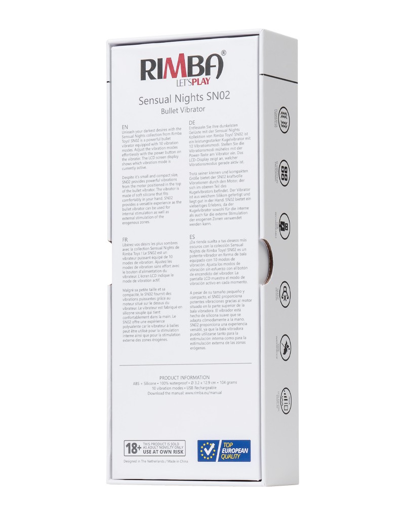 Rimba Toys - Sensual Nights SN02 - Bullet Vibrator - Schwarz – Bild 9