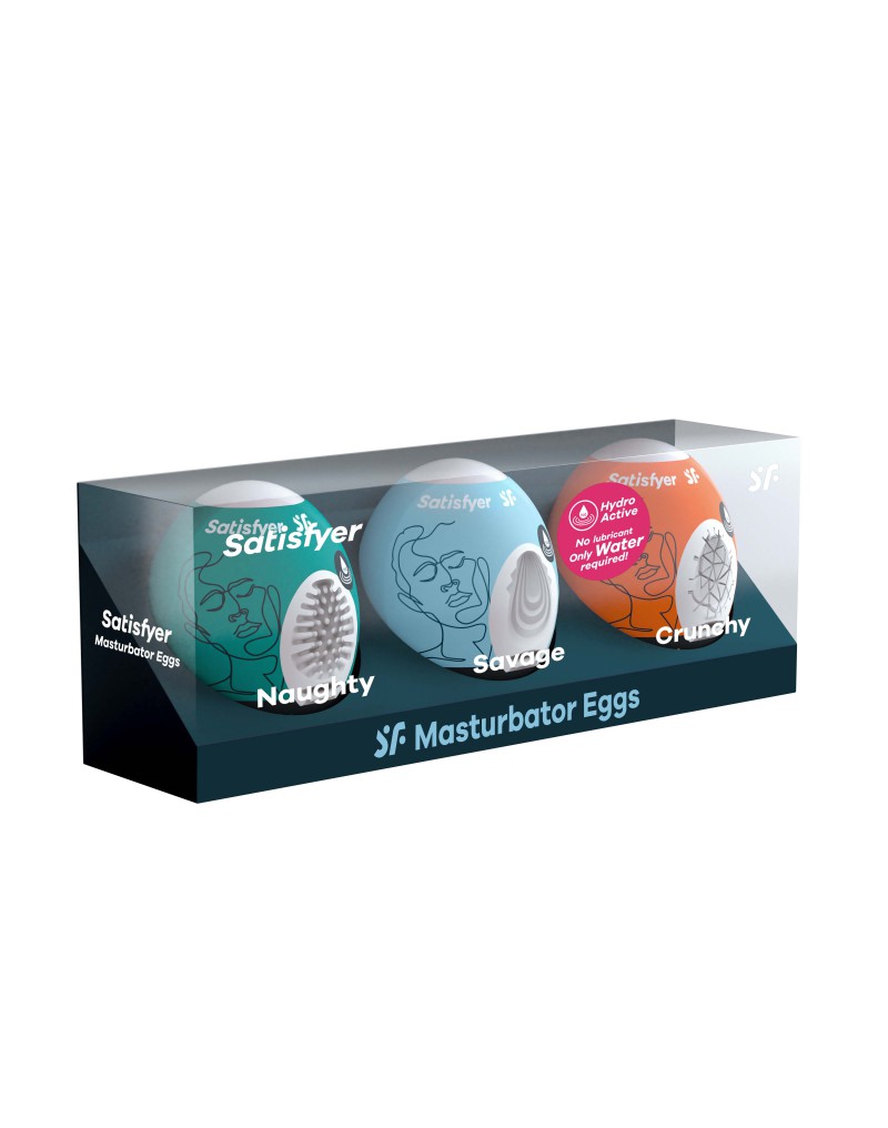 Satisfyer – Masturbator-Ei-Set (3 Stück) – Naughty, Savage, Crunchy