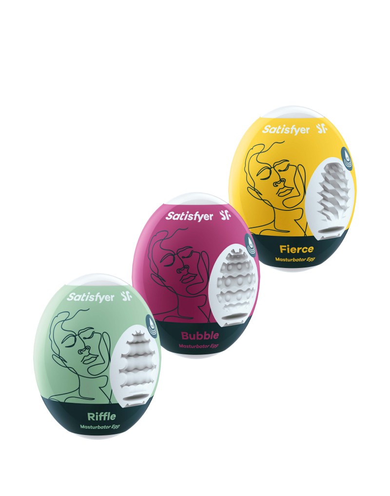 Satisfyer - Masturbator-Ei-Set (3 Stück) - Riffle, Bubble, Fierce