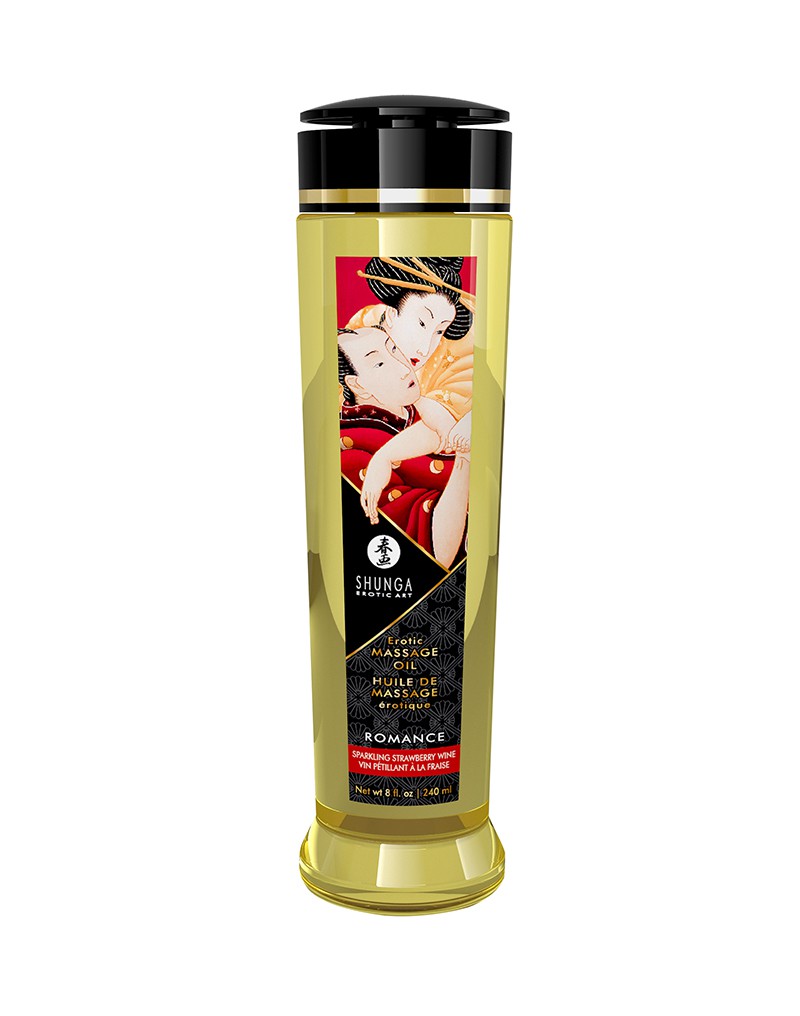 Shunga – Massage Öl – Romance Sparkling Strawberry – 240 ml