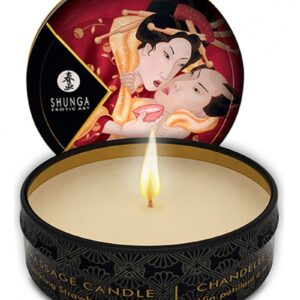 Shunga - Mini-Massagekerze - Sparkling Strawberry Wine - 30 ml