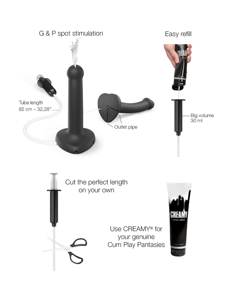 Strap-On-Me - Squirting Cum Dildo Größe S - Schwarz – Bild 6